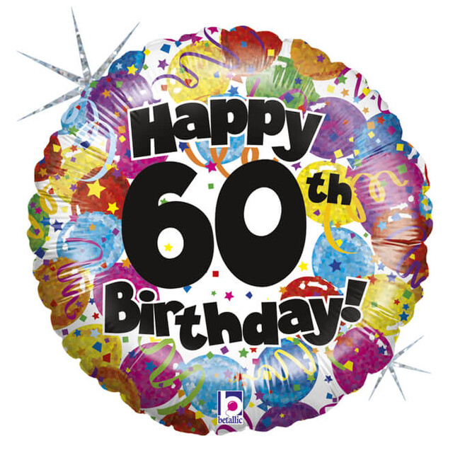 Levně Fóliový balónek Happy 60th Birthday 46cm
