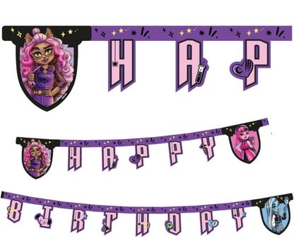 Banner Happy Birthday Monster High 230cm